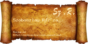 Szoboszlay Róza névjegykártya