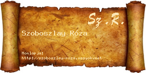 Szoboszlay Róza névjegykártya