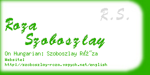 roza szoboszlay business card